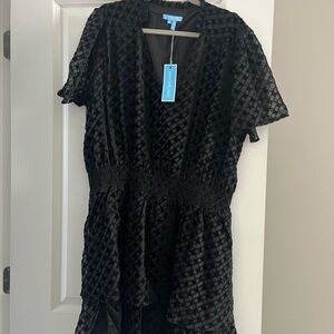 Draper James Black Checkered Mini Dress